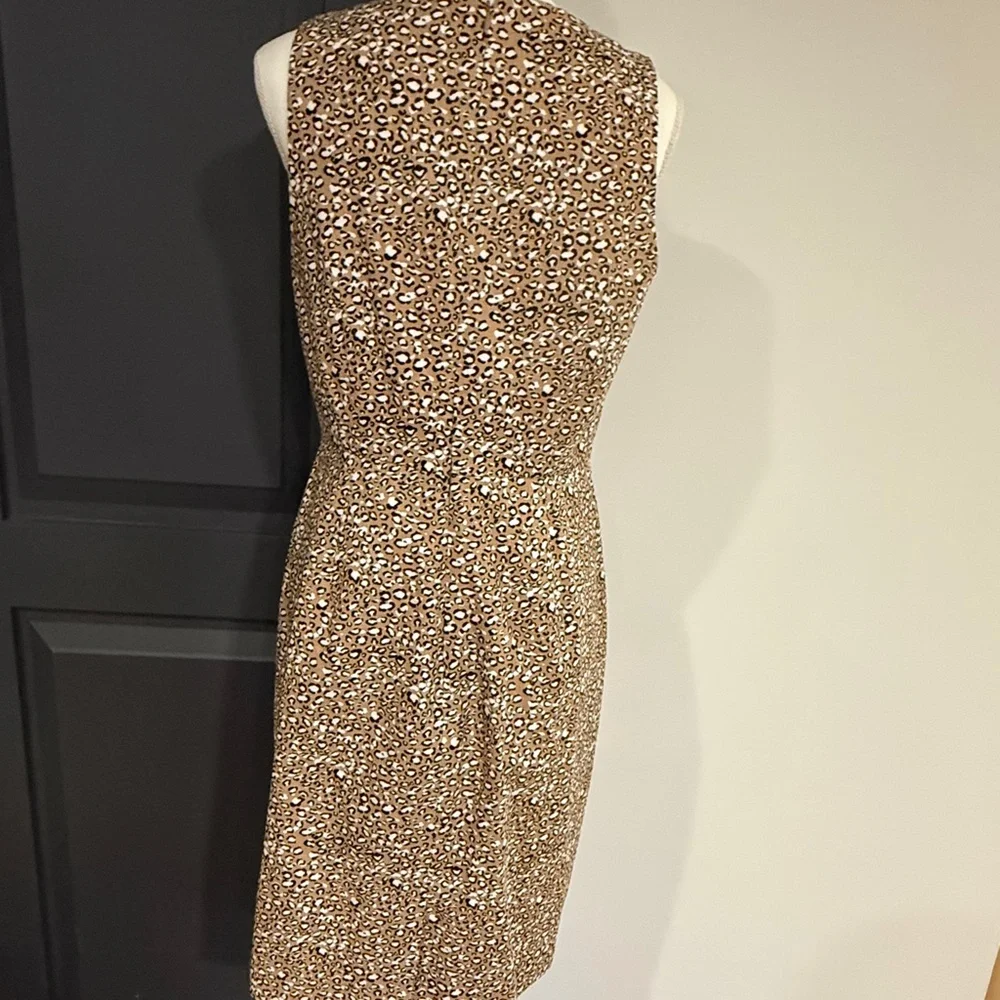 J. Crew Factory Basketweave Sheath Dress, Animal Print Women's Dress, Size 10 - Picture 14 of 14